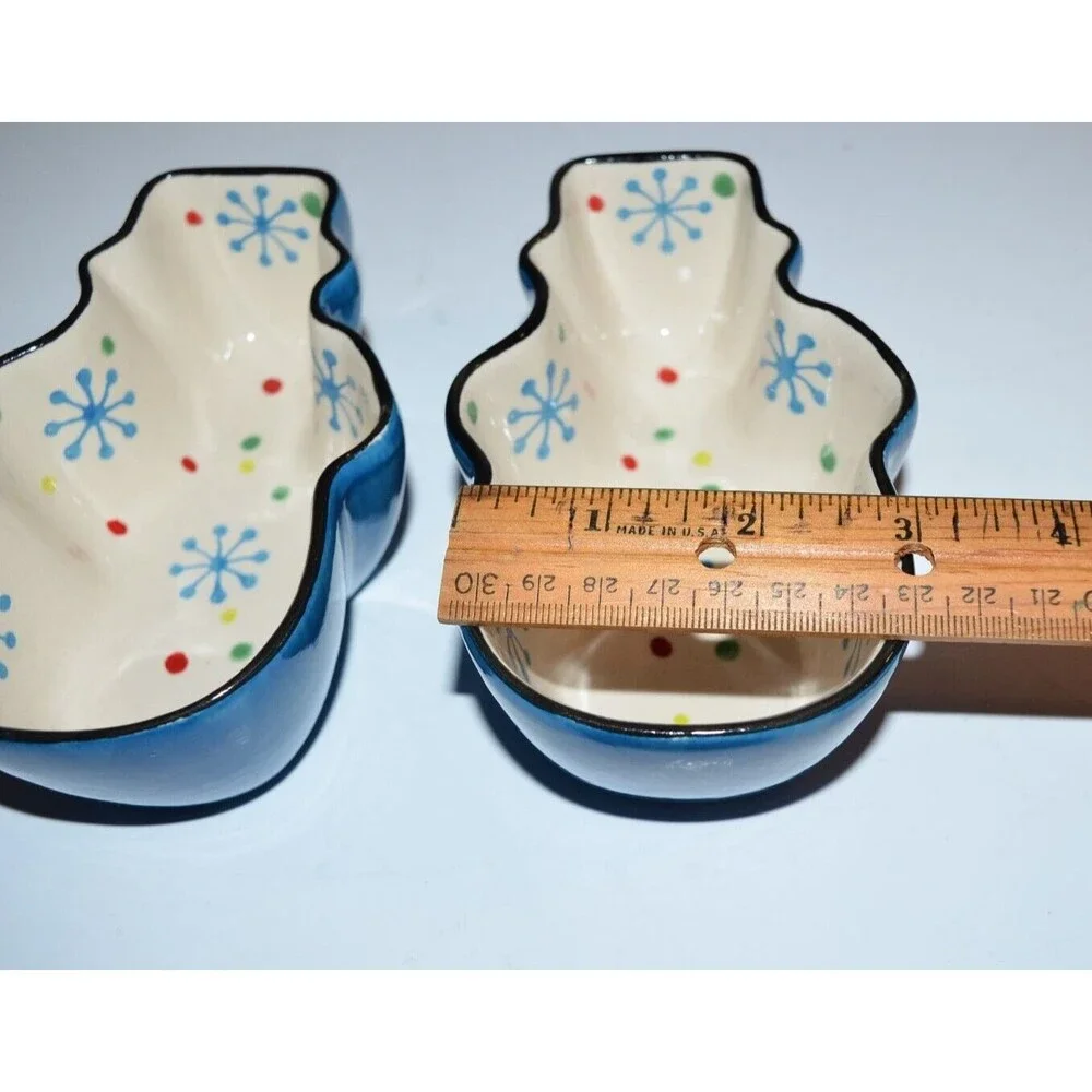 Temptations Mr. Bojingles Snowman Winter Whimsy 8 oz Dip Bowl Dish 2pc set